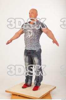 Whole body modeling reference blue jeans gray tshirt 0010